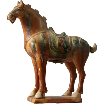Антикварные керамические лошадиные украшения Sancai Six Steeds Полный набор домашних поделок Подарки Украшения Произведения искусства Успешно доставлены
