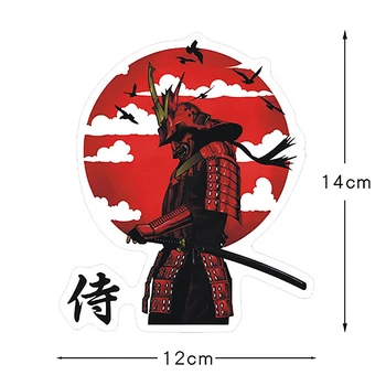 13 см для автомобиля Samurai Warrior, Оценочная наклейка, защищающая от царапин, Солнцезащитный крем, Декор для окон кемпера, наклейка с граффити, декор интерьера автомобиля