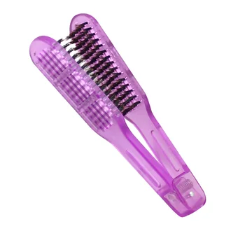 Щетка для волос Жесткая щетка для натуральных волос Прозрачная антистатическая расческа (фиолетовая)