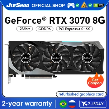 JIESHUO NVIDIA RTX 3070 8GB Игровая графика GPU 256-битный GDDR6 5888 PCI-E 4.0 16X RTX3070 8G Настольный видео офисный ПК KAS RVN CFX