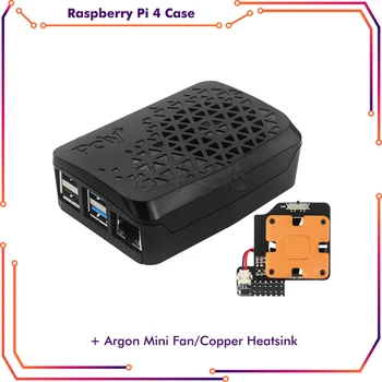 Raspberry Pi 4 POLY + Вентилируемый Корпус ABS Корпус Черного Цвета с Аргоновым Мини-ШИМ-Регулятором Скорости Вентиляторов для Raspberry Pi 4 Модели B