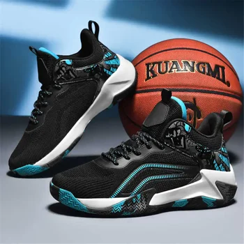 устойчив к скольжению с картинками, дизайн мужских кроссовок для мальчиков-баскетболистов, детская обувь snekars sport portable купить высокого качества YDX1