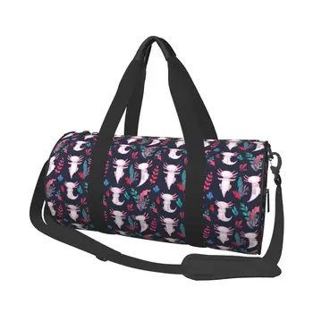 Забавная спортивная сумка Axolotl для любителей путешествий с животными, тренировочные спортивные сумки с рисунком пары, большая вместительная Ретро-сумка для фитнеса, сумки для выходных дней