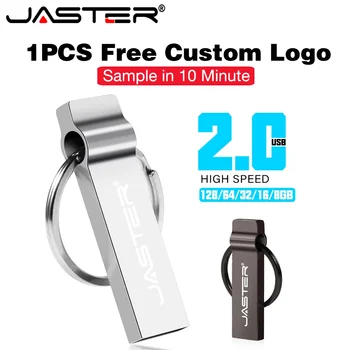 JASTER Бесплатный Пользовательский Логотип USB 2.0 Флэш-Накопитель 128 ГБ Металлическая Коробка Флеш-Накопитель 64 ГБ Классный Творческий Подарок Memory Stick 32 ГБ Свисток U Диск