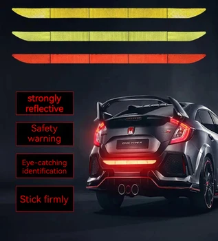 Автомобильные наклейки со светоотражающей полосой на зеркале заднего вида, наклейки с предупреждением о столкновении, внешняя светоотражающая лента, светоотражающая полоса