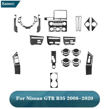 Автомобильные Черные наклейки из углеродного волокна Различные Детали для Nissan GTR R35 2008-2020 Декоративные Аксессуары для интерьера автомобиля