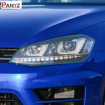 2 шт для Volkswagen VW Golf 7 MK7 2012-2019 Защитная пленка для автомобильных фар Налобный фонарь Прозрачный Черный Защитный из ТПУ