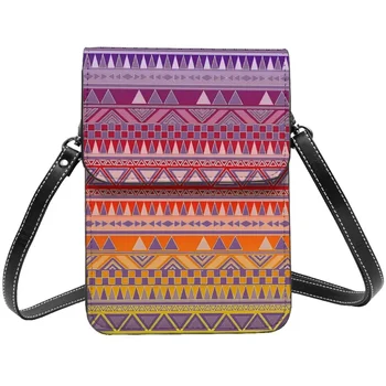 Сумка через плечо с племенным принтом, ретро Этническая Многоразовая кожаная уличная одежда, сумка для мобильного телефона, женские подарочные сумки