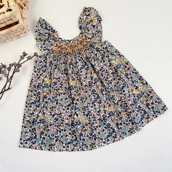 Платья для маленьких девочек, одежда принцессы для девочек 2023 года, Брендовая Хлопковая Летняя Льняная одежда в Европе и Америке, Платье для маленьких девочек