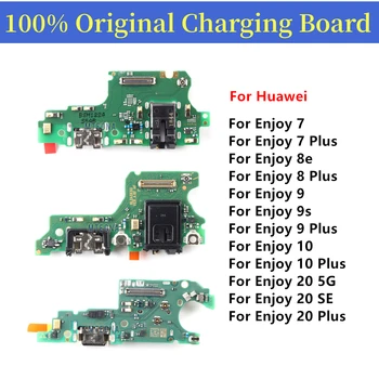 Оригинальный USB-Разъем Зарядного Устройства Зарядный Порт Для Huawei Enjoy 7 7s 8e 9 9s 10 Plus 20 5G SE Док-станция Для Зарядки Платы Гибкий Кабель