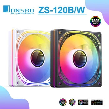 Jonsbo ZS-120 Case Fan 5V ARGB 120 мм Вентилятор охлаждения процессора 4PIN PWM со скоростью 1800 об/мин Вентилятор охлаждения корпуса ПК
