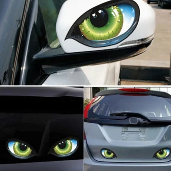 Креативные светоотражающие наклейки для автомобиля, зеркало заднего вида, Забавные наклейки, 3D Царапины для блокировки Мультяшных декоративных аксессуаров