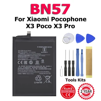 100% Новый аккумулятор телефона BN57 для Xiaomi Pocophone X3 Poco X3 Pro Замена Bateria + Инструменты