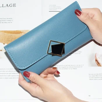 Новый женский Длинный кошелек Представляет собой Стильную и элегантную сумку-раскладушку на молнии с несколькими картами для хранения Корейской версии