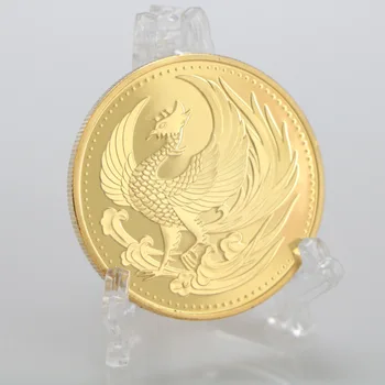 Золотая монета Феникса Японская Традиционная культура Памятная Монета Феникса Нирвана Позолоченная Монета Феникса с Пожеланиями