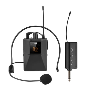 УВЧ Беспроводной микрофон с передатчиком и приемником, светодиодный цифровой дисплей, микрофон для наушников-передатчиков Bodypack, микрофон для учебных собраний