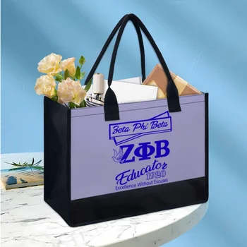 Новая модная сумка-тоут с прочной ручкой Узор Zeta Phi Beta Модная сумка для вечеринок и путешествий Большой емкости Подарок матери Учителю 2023