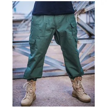Износостойкая клетчатая ткань, армейские вентиляторы, тактические брюки, Свободные прямые мужские спортивные брюки для пеших прогулок, военные тренировочные брюки, Брюки