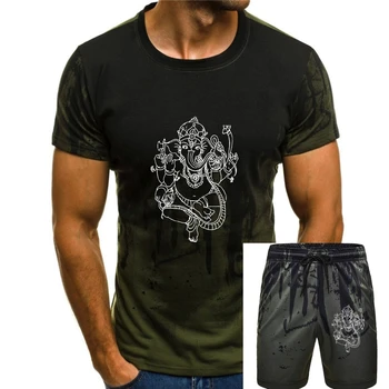 Горячая распродажа 2020 года, Новая мужская футболка с божествами ГАНЕШИ, Слоном, Харе Кришна Йогаером, Кришнакором, Летняя мода