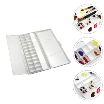 Цветная коробка Палитра Дорожные Пластиковые Лотки Тарелка для Гуаши Акварельный Футляр для студента-художника