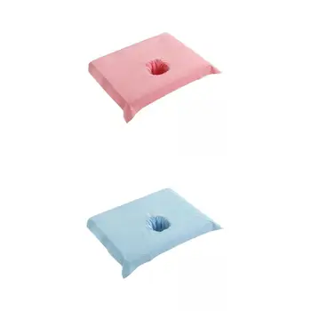 Комплект из 2 предметов, покрывающий Массажный стол, полотенце с отверстием для лица, Розовое, Небесно-голубое
