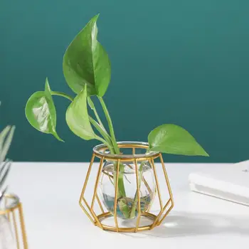 Красивая декоративная ваза Простая ваза для растений тонкой работы, стеклянная мини-привлекательная практичная декоративная ваза для растений для гостиной