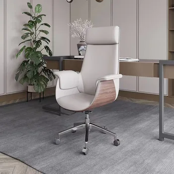 Роскошное офисное кресло Бизнес-босса Кресло Минималистичного руководителя из натуральной кожи Высококачественный Шезлонг для дома
