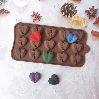 Креативные Формы для шоколада в форме сердца с 15 полостями в форме любви Силиконовые Формы для выпечки Свадебных конфет Украшения для кексов 3D Форма для торта своими руками