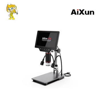 Цифровой Микроскоп Промышленного Уровня AiXun DM21 5X-528X С 7-дюймовым HD-Дисплеем Цифрового Измерения Для Инструмента Для Ремонта Пайки BGA