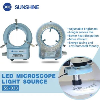 SS-033 56 LED Ring Light Лампа-осветитель 0-100% Регулируемая Лампа LED Circle Light для Тринокулярного Стереоскопического Микроскопа с Зумом