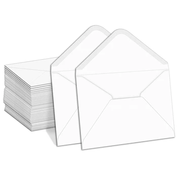 100 шт белых конвертов для хранения карточек, конвертов для приглашений, свадеб, объявлений, душа ребенка Пустой конверт