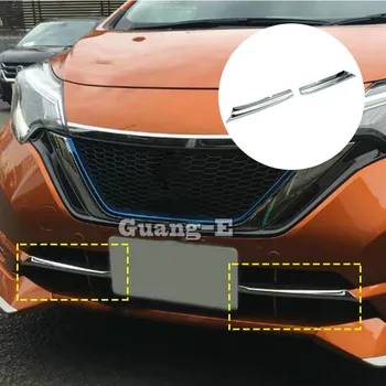 Защита автомобиля ABS Хромированная передняя нижняя гоночная решетка, решетка радиатора, накладка 2шт для Nissan NOTE 2017 2018 2019 2020