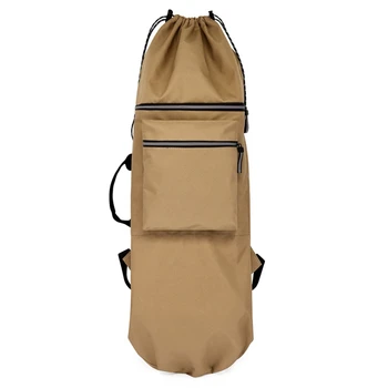 Рюкзак для скейтборда с двумя перекладинами, сумка для наземной доски для серфинга, сумка для лонгборда, сумка для переноски скейтборда, аксессуары, цвет хаки S