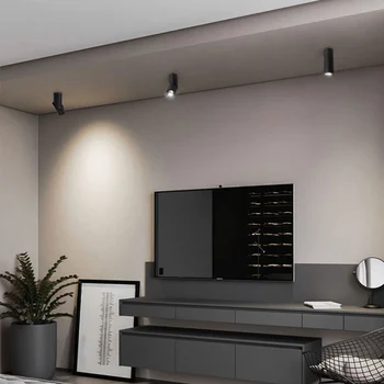 Вращающийся светодиодный потолочный светильник мощностью 90 градусов в разных направлениях с черным или белым потолочным светильником мощностью 10 Вт для гостиной дома