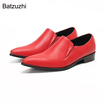 Batzuzhi / Новинка 2022 года; Мужские официальные кожаные модельные туфли с острым носком; Мужские деловые кожаные туфли и вечерние/Свадебные туфли, 38-46!