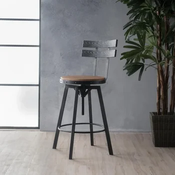 Барные стулья Alanis Firwood, 39 дюймов, Черная щетка Серебристого цвета