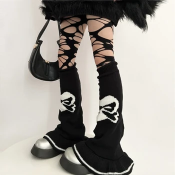 Женские вязаные гетры Студенческие носки для девочек Harajuku для ног средней длины