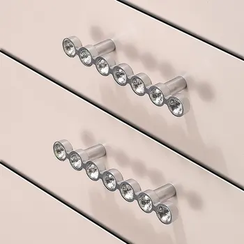 Хромированные серебряные ручки для шкафов и выдвижных ящиков, ручки для гардероба в спальне, ручки в форме цветка, Современная мебельная фурнитура из цинкового сплава