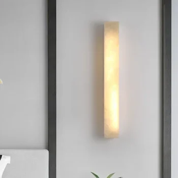 Настенный светильник с мраморным медным корпусом, Современный минималистичный Новый китайский фон для гостиной, декоративный светильник для телевизора, настенный светильник для прохода, Коридор, Спальня