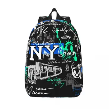 Рюкзак New York Doodles, подростковые рюкзаки из полиэстера с принтом большого яблока, большая уличная одежда, школьные сумки, рюкзак