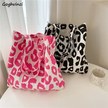 Леопардовые сумки через плечо, женские сумки большой емкости, корейский модный стиль, универсальная трендовая повседневная сумка-тоут, Студенческая Опрятная Простая ручка
