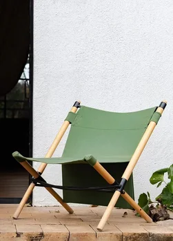 Кемпинг на открытом воздухе, складное кресло-палка из массива дерева Kermit, Переносная спинка, Пляжный балкон, Хлопковое кресло для отдыха на пляже из конопли
