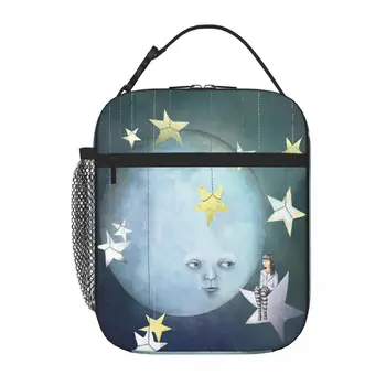 Подвесная сумка для ланча со звездами, кавайная сумка, детский ланч-бокс, ланч-бокс для женщин
