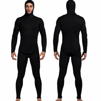 Зимний гидрокостюм, мужской гидрокостюм для подводной охоты 3 мм, неопреновый камуфляжный костюм для подводного плавания из 2 частей, теплый капюшон для всего тела, для фридайвинга