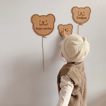 Наклейка на стену с медвежонком, деревянное оформление детской комнаты, Макет сайта, Реквизит для фотосъемки, Детское декоративно-прикладное искусство и шитье