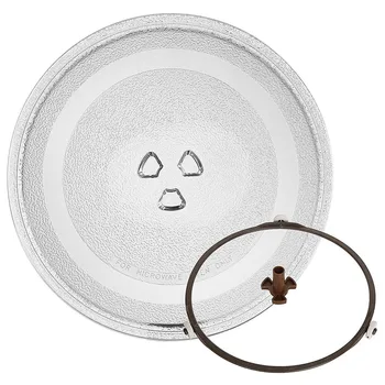 Универсальная стеклянная тарелка для микроволновой печи, Прочная стеклянная поворотная тарелка для микроволновой печи, замена крышки круглой микроволновой тарелки 24,5 см