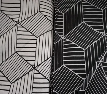 50x150 см Необработанная Ткань Искусственный Лен Хлопчатобумажная Ткань Грубая Однотонная Льняная Ткань DIY Швейное Белье геометрический Ромб Черный и белый