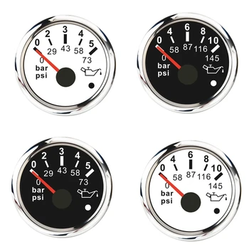 52-мм указатель Манометра давления масла Индикатор давления масла Водонепроницаемые Лодочные Автомобильные датчики с сигнализацией