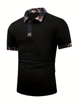 Летняя мужская повседневная деловая рубашка поло со сливовым воротником 2024 года