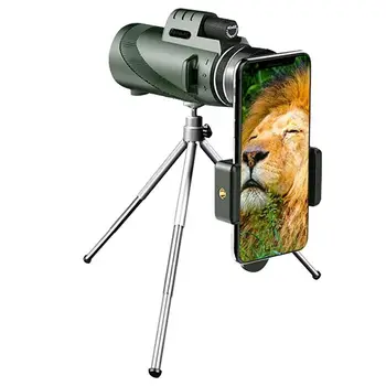 Монокуляр-телескоп для взрослых 40x60 Призма высокой мощности с адаптером для телефона Штатив BAK4 Призма для наблюдения за птицами, дикой природой, кемпингом